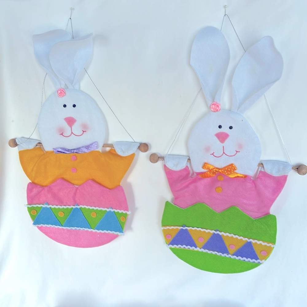 NEW Set Of 9 Very Cute Easter Bunny Hanging Decoration - Picture 1 of 8